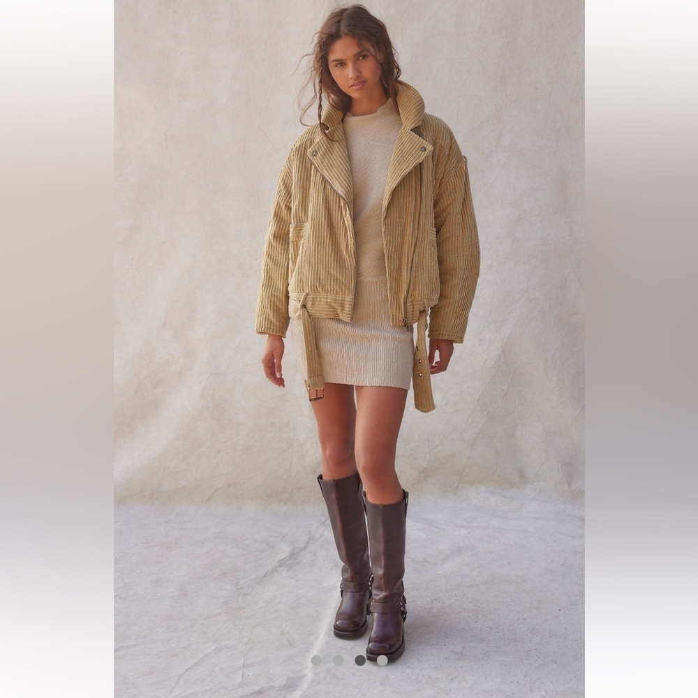 NWT Free People ♥️ Amara Mini Dress Knit Dress Size: Large Color: French Oak